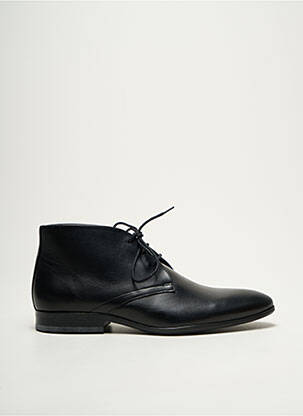Bottines/boots matière lisse talon bas noir AMBITIOUS homme