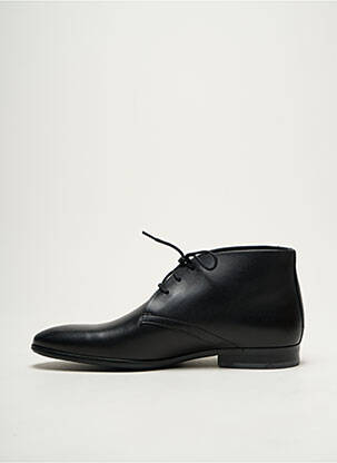 Bottines/boots matière lisse talon bas noir AMBITIOUS homme