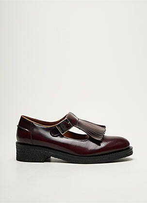 Derbies tissage satiné talon plat jusqu'à 3cm rouge CIRAGE femme