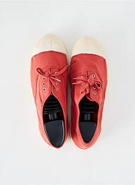 Baskets bout rond talon plat jusqu'à 3cm rouge BENSIMON femme