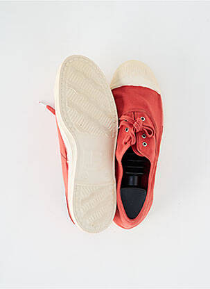 Baskets bout rond talon plat jusqu'à 3cm rouge BENSIMON femme