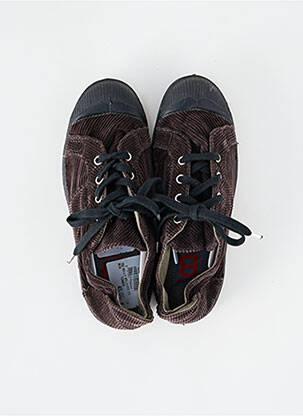 Baskets bout rond talon plat jusqu'à 3cm marron BENSIMON femme