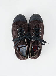 Baskets bout rond talon plat jusqu'à 3cm marron BENSIMON femme