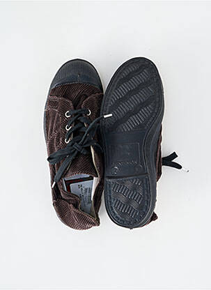 Baskets bout rond talon plat jusqu'à 3cm marron BENSIMON femme