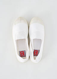 Slip ons bout rond talon plat jusqu'à 3cm blanc BENSIMON femme