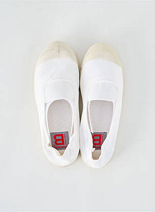 Slip ons bout rond talon plat jusqu'à 3cm blanc BENSIMON femme