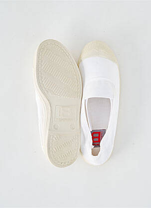 Slip ons bout rond talon plat jusqu'à 3cm blanc BENSIMON femme