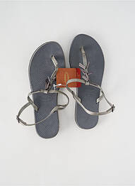 Tongs tissage satiné talon plat jusqu'à 3cm argent HAVAIANAS femme
