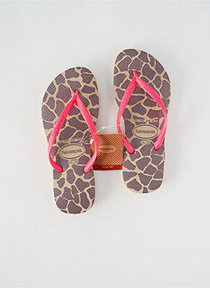 Tongs tissage satiné bout ouvert rose HAVAIANAS fille