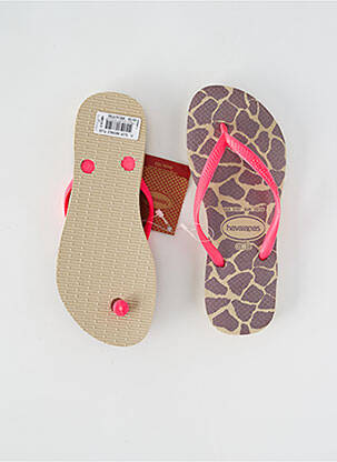 Tongs tissage satiné bout ouvert rose HAVAIANAS fille