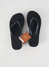 Tongs tissage satiné talon de 4 à 6cm noir HAVAIANAS femme