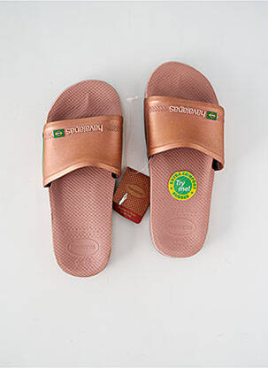 Mules/sabots matière lisse talon plat jusqu'à 3cm rose HAVAIANAS femme