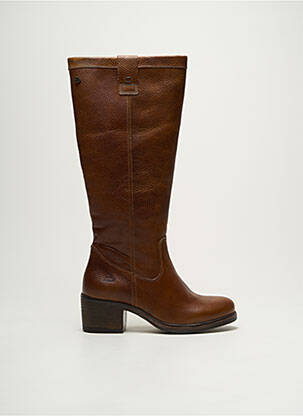 Bottes tissage satiné talon de 4 à 6cm marron BULLBOXER femme