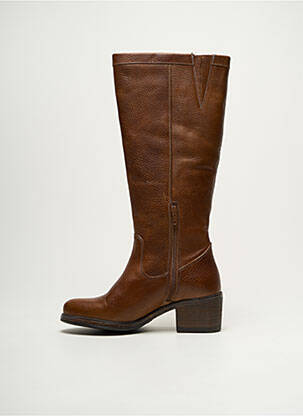 Bottes tissage satiné talon de 4 à 6cm marron BULLBOXER femme