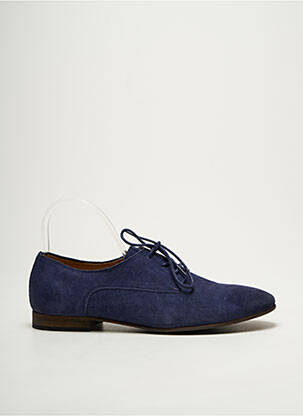 Derbies nubuck talon plat jusqu'à 3cm bleu KICKERS femme