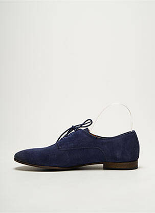 Derbies nubuck talon plat jusqu'à 3cm bleu KICKERS femme