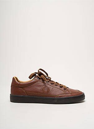 Baskets matière lisse bout rond marron FRED PERRY homme