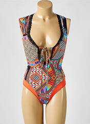 Maillot de bain 1 pièce orange REVE EN DENTELLE pour femme seconde vue