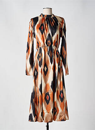 Robe longue marron LES IMPATIENTES pour femme