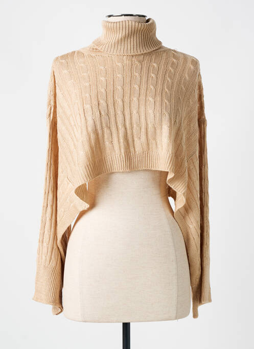 Pull col roulé beige CALIFORNIA ET MISS pour femme