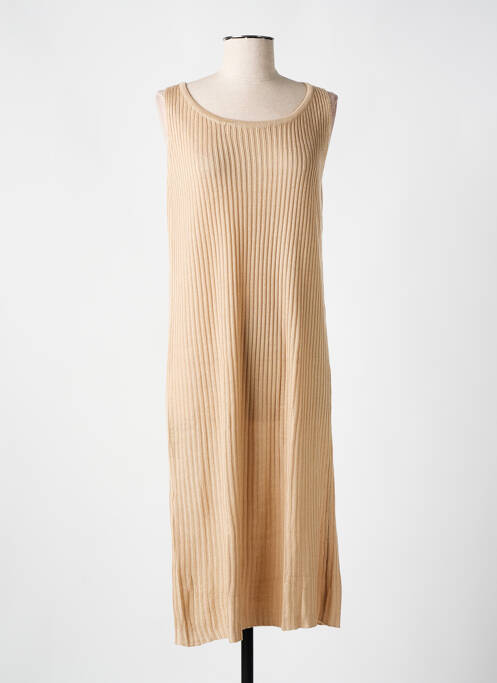 Robe mi-longue beige CALIFORNIA ET MISS pour femme