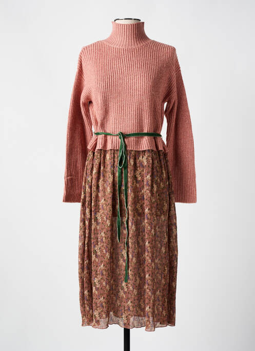 Robe mi-longue rose WIYA pour femme