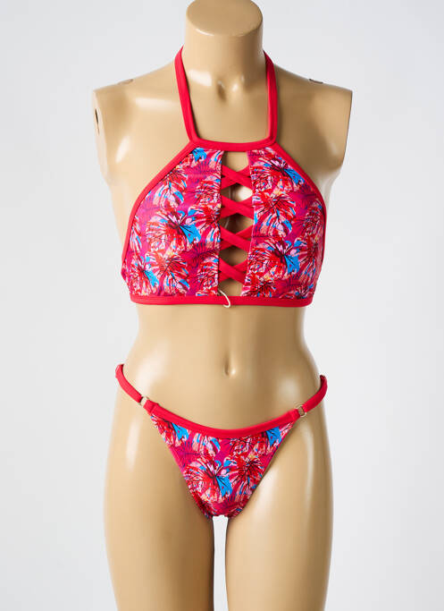 Maillot de bain 2 pièces rouge REVE EN DENTELLE pour femme