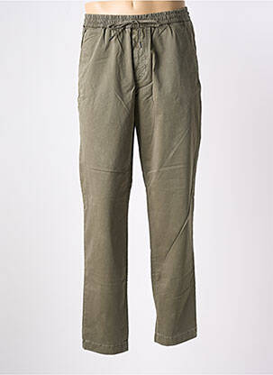 Pantalon droit tissage popeline taille normale vert TOMMY HILFIGER homme