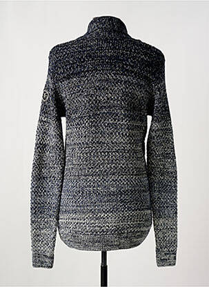 Gilet manches longues col châle bleu LE TEMPS DES CERISES homme
