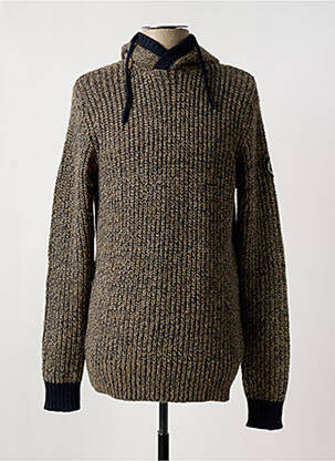 Pull tissage chiné manches longues gris LE TEMPS DES CERISES homme