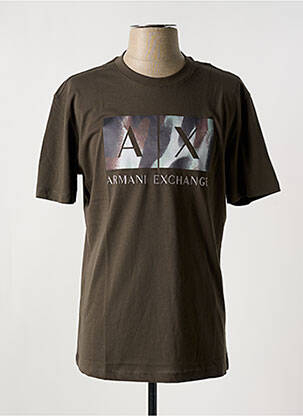 T-shirt stretch manches courtes marron ARMANI EXCHANGE homme