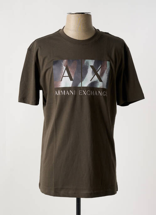 T-shirt marron ARMANI EXCHANGE pour homme