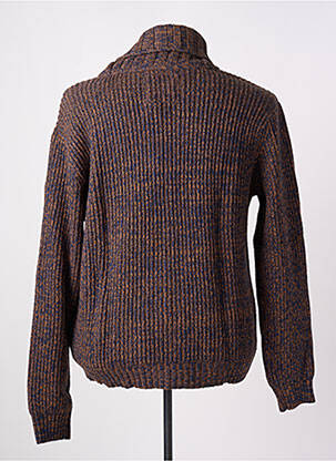 Gilet manches longues col châle marron MCS homme