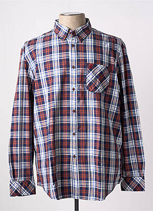 Chemise manches longues manches longues bleu MCS homme