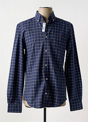Chemise manches longues poches bleu VICOMTEA homme