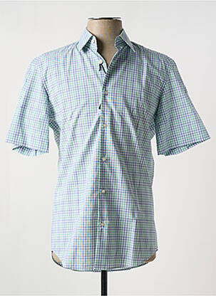 Chemise manches courtes imprimé carreaux vert HUGO BOSS homme