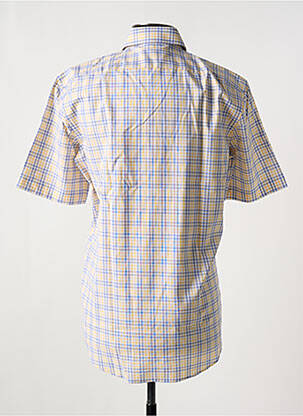 Chemise manches courtes imprimé carreaux jaune HUGO BOSS homme