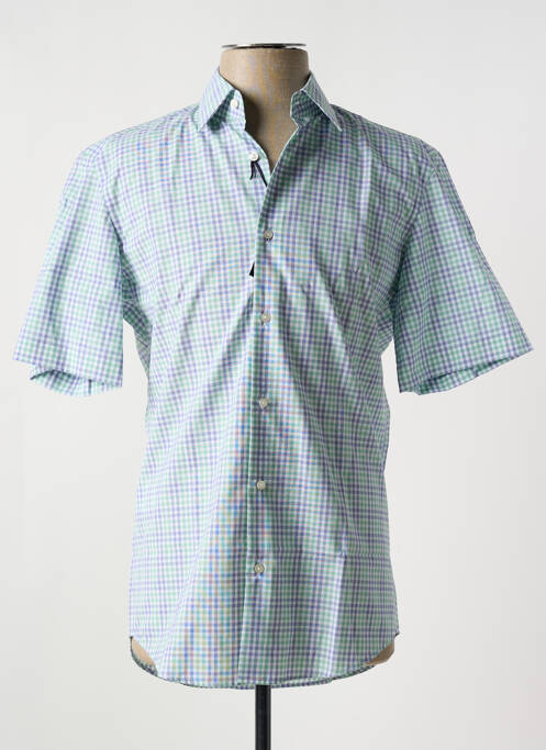 Chemise manches courtes imprimé carreaux vert HUGO BOSS homme