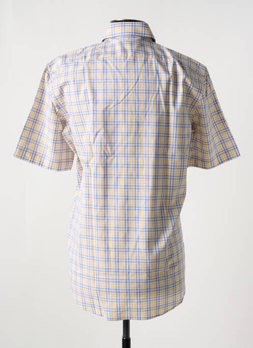 Chemise manches courtes imprimé carreaux jaune HUGO BOSS homme