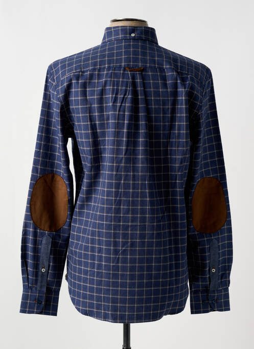 Chemise manches longues bleu VICOMTEA pour homme