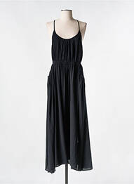 Robe longue tissage crêpe fines bretelles noir SEE U SOON femme