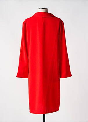 Robe mi-longue manches 3/4 manches 3/4 rouge JANIS & JOHN femme