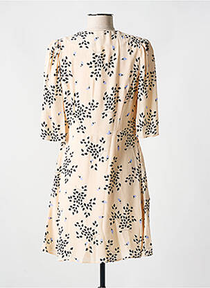 Robe courte coupe fluide manches courtes beige SEE U SOON femme