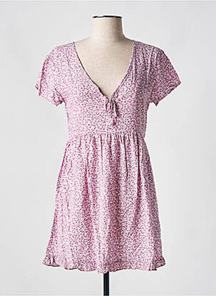 Robe courte manches courtes manches courtes violet LOSAN femme