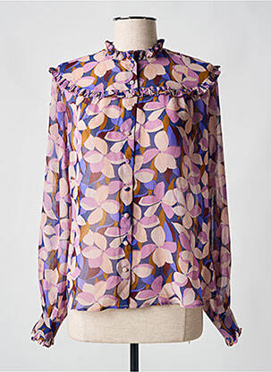 Chemisier imprimé fleurs manches longues violet MOLLY BRACKEN femme