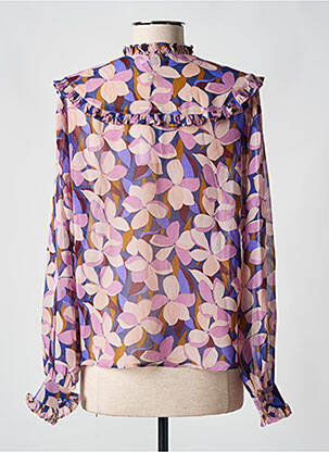 Chemisier imprimé fleurs manches longues violet MOLLY BRACKEN femme