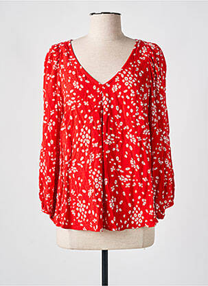 Chemisier imprimé fleurs manches 3/4 rouge ONE STEP femme