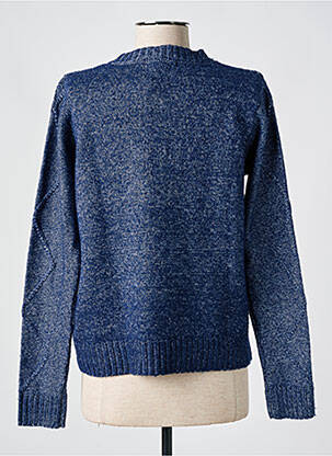 Pull tissage chiné manches longues bleu LOSAN femme