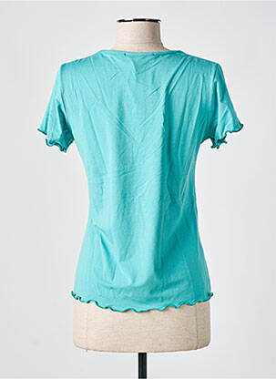 T-shirt col v manches courtes vert QUATRE VINGT JOURS femme