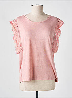 T-shirt coupe droite manches courtes rose LES P'TITES BOMBES femme